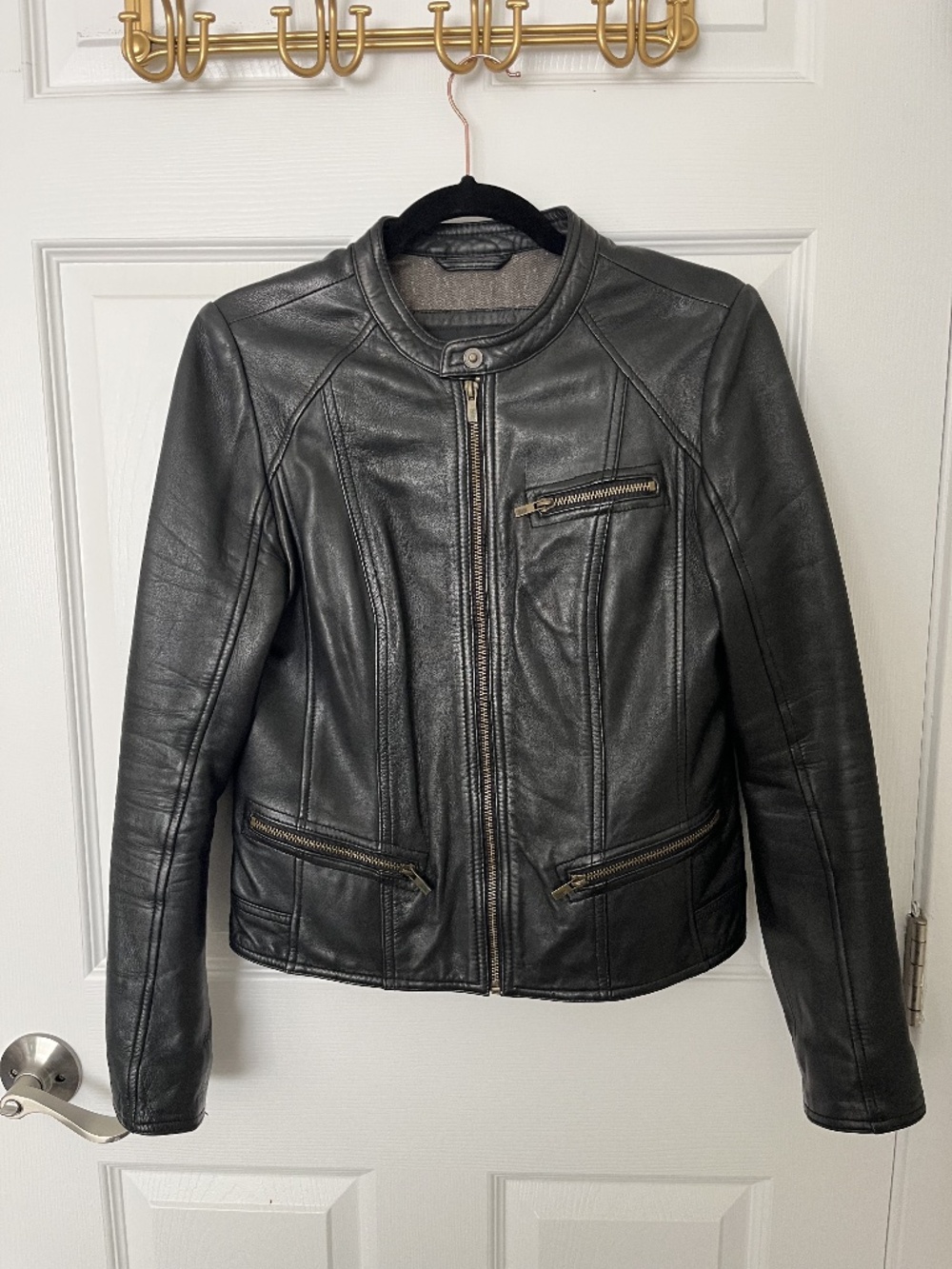 Wilson's Leather Black Rivet Leather Scuba Jacket  *Like New*